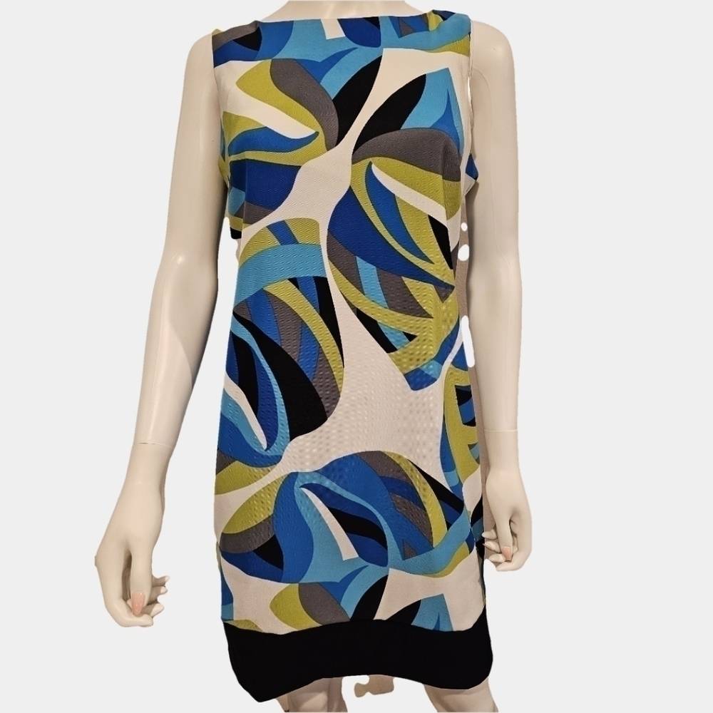 Alyx Sleeveless Abstract Print Sheath Style Midi Dress Size 10